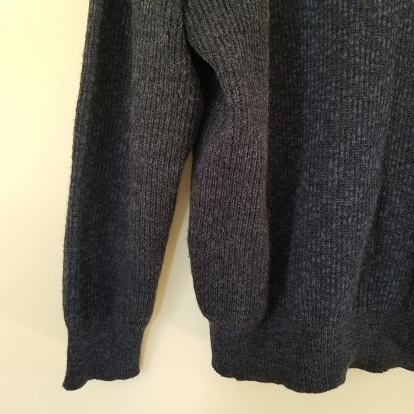 Vintage Ferretti Alpaca Blend Wool V-Neck Pullover Sweater Heathered Navy Size M - Picture 4 of 7